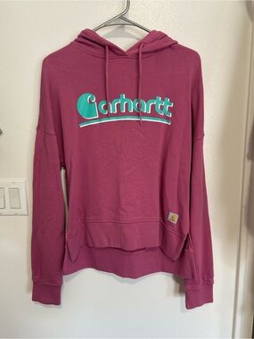 Carhartt Women's Berry Hoodie with Teal Logo